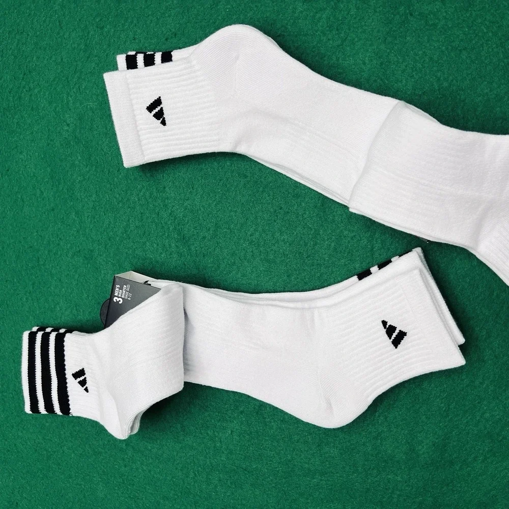 6 Pair Adidas Mens All Day Training Clima Quarter Arch Compression Socks 6-12